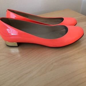 Patent Leather Hot Pink/Orange J Crew Flats
